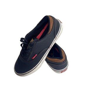 Levis Strauss Black Mens Casual Shoe Boat Flats Sneaker Comfort Lace up Size 8